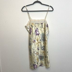 California Dynasty Vintage Purple and Yellow Floral Slip Dress